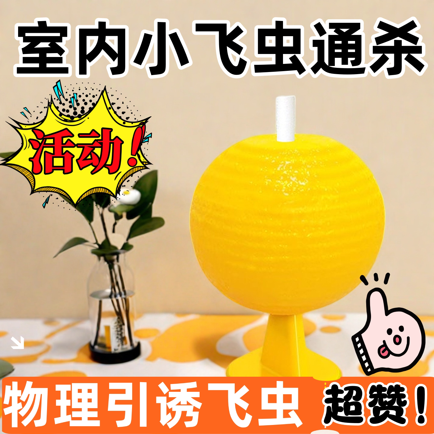 室内小飞虫果蝇诱捕器厨房盆栽灭杀神器卫生间除虫粘虫球无毒家用