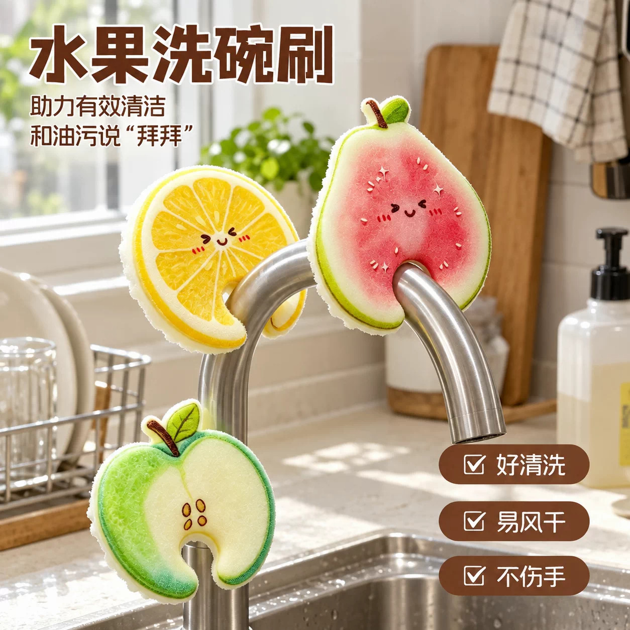 加厚吸水易清洗去污海绵擦