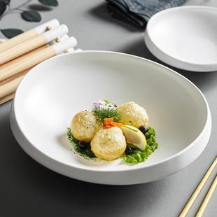 陶瓷菜盘酒店创意个性 白色盘子家用北欧欧式 高档餐厅商用异形餐具