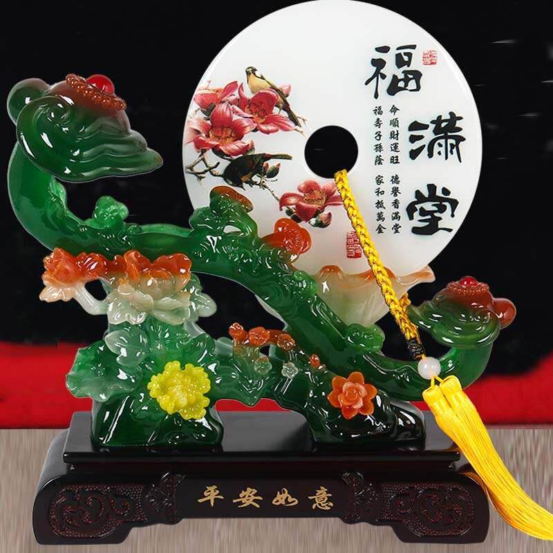 如意平安扣摆件搬新房客厅玄关酒柜隔断电视柜旁两边装饰入伙 伙