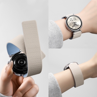 新品 适用华为手表gt6表带gt5高级荔枝纹gt5pro磁吸硅胶watch5防水腕带透气荣耀5ultra秋冬运动智能gt4男女款