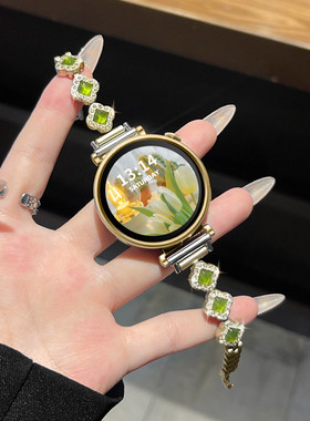 适用华为gt6手表带新款gt5腕表四叶草手链女款智能精致表链watch5手表带金属watchgt5Pro女士41mm高颜值小众