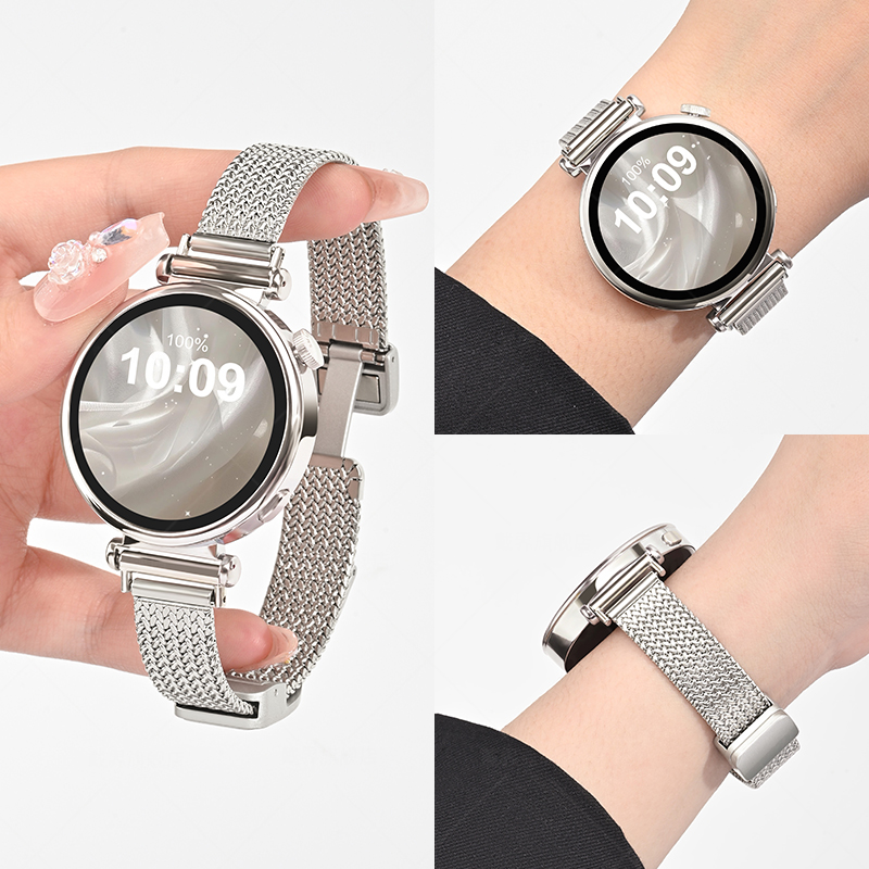 适用华为gt5手表表带gt4高级感细麦穗watchgt5金属小蛮腰腕带磁吸扣gt5pro专用夏天女款新款智能气质小众精致