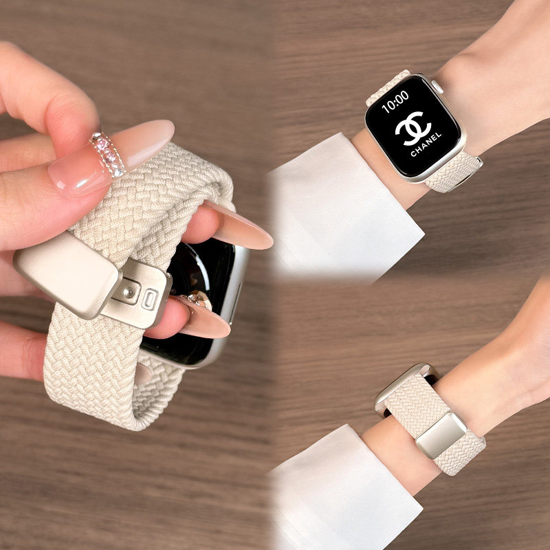 适用applewatchS10磁吸编织表带图片