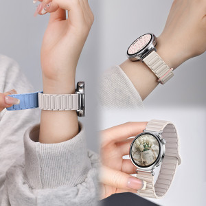 张婧仪同款适用华为gt6手表表带专用watch gt5新款磁吸硅胶gt4腕带gt3女士高级gt2秋季撞色gt5Pro男女款荣耀