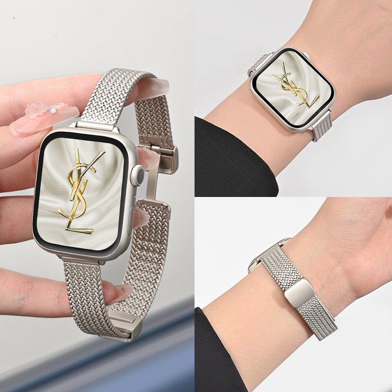适用华为fit4手表表带专用新款fit4pro米兰尼斯金属磁吸麦穗fit3智能手表带watch夏日透气高级感女款夏天百搭