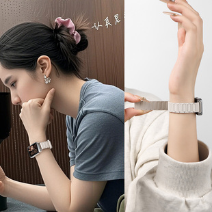 用华为手环9手表带10nfc新款高级感智能8运动硅胶八九十代磁吸腕带升级版男女款血压心率监测替换带原装夏天