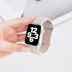 适用苹果iwatch10手表表带s10新款series10运动se版智能高级applewatch小众s9/8/7硅胶手环女款夏季男款原装