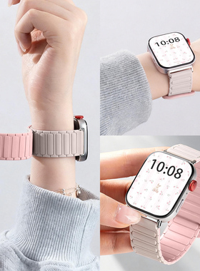 婧仪同款适用华为fit4表带高级感watch fit3智能手表fit4pro磁吸硅胶女高颜值红色运动腕表watch韩系2026新款