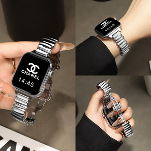 适用华为fit4表带智能运动手表watchfit4pro金属钢带不规则fit3新款专用男女秋冬腕带高级感配件替换带女秋