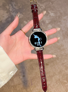 【冰面竹节】适用华为GT5表带手表GT6新款gt4智能GT5pro专用女款真皮腕带小众镶钻壳秋冬41mm高级感细款女士