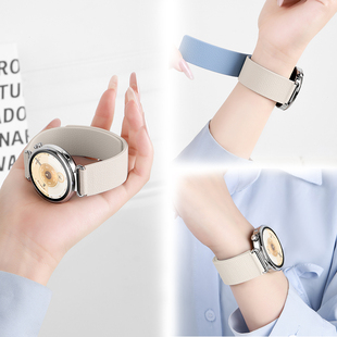 适用华为gt6手表表带新款 秋冬高级感腕带watch5表带防水 荔枝纹watchgt5磁吸硅胶手表带gt4智能运动5pro女款