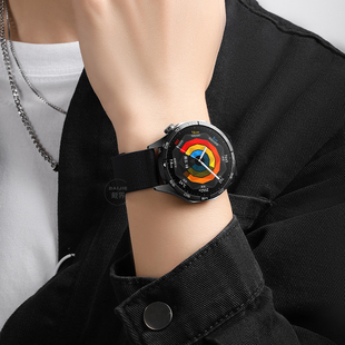 适用华为gt5表带系列watchgt4手表带gt3新款 荔枝纹磁吸watch4pro硅胶gt2智能创意表链运动夏日 腕带watch5男款