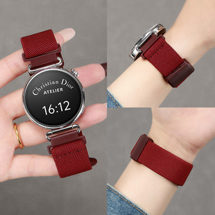 适用华为GT6表带手表gt5尼龙磁吸watchgt5智能新款 gt2女士红色秋冬41mm腕带 watch5手表带gt4编织pro女gt3女款