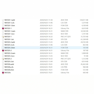 岛津GCMS NIST20（library file)谱库适用于岛津GCMSsolution