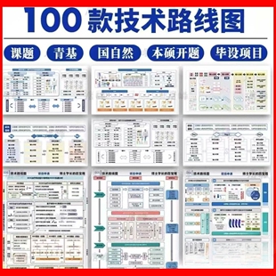 100款技术路线图Word+PPT模板适用课题青基、国自|||然、本硕开题