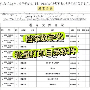 档案数字化批量打印目录可打印案卷目录归档卷内目录封皮备考表等