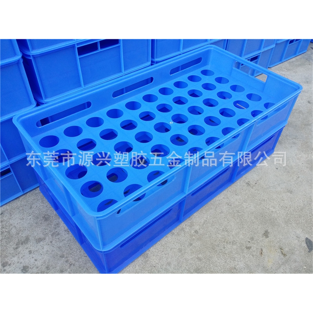 PE全新料灯泡箱 50个孔蓝色塑胶箩 72只LED球泡周转箱 圆孔网格框