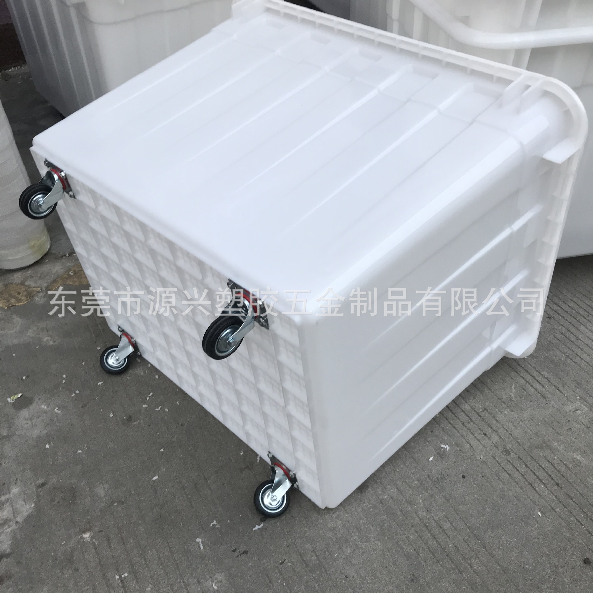 加厚PE全新料带轮子手推方箱 印染推布车水产养殖周转箱腌制水桶