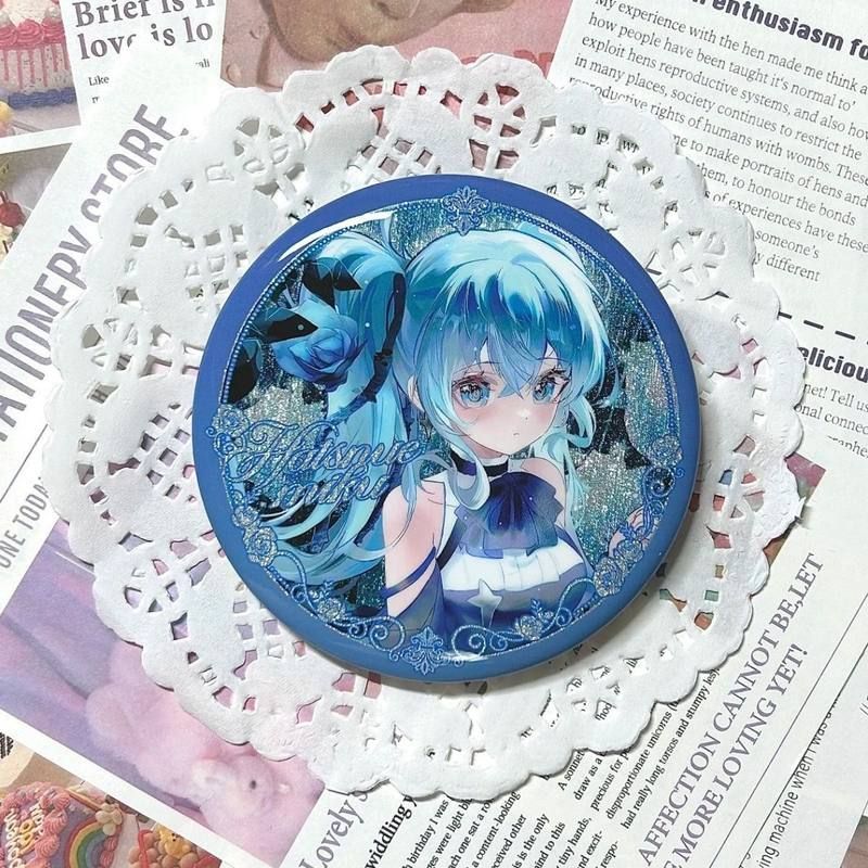 初音未来同款绝美双闪吧唧青蔷薇