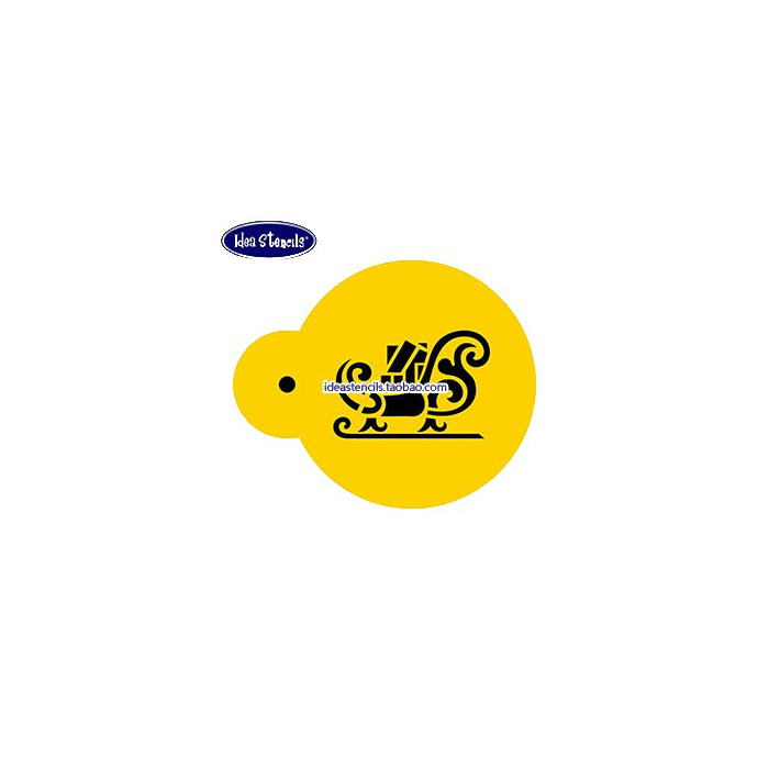 跨境【Cookies Stencils】蛋糕喷花模糖粉筛饼干模具圣诞雪橇图案