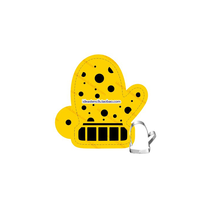 跨境【Cookies Stencils】圣诞手套饼干喷花模具图案
