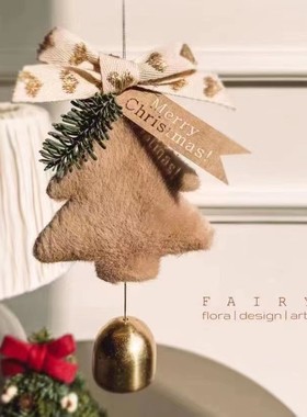 跨境红色圣诞树挂饰星星新年吊铃圣诞节装饰品挂饰圣诞车挂情侣礼