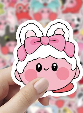 【大图释官方授权】200张 星之卡比换装海狸loopy贴纸趣味创意头套换装diy装饰手账水杯笔记本电脑防水小贴画