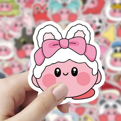 【大图释官方授权】200张 星之卡比换装海狸loopy贴纸趣味创意头套换装diy装饰手账水杯笔记本电脑防水小贴画