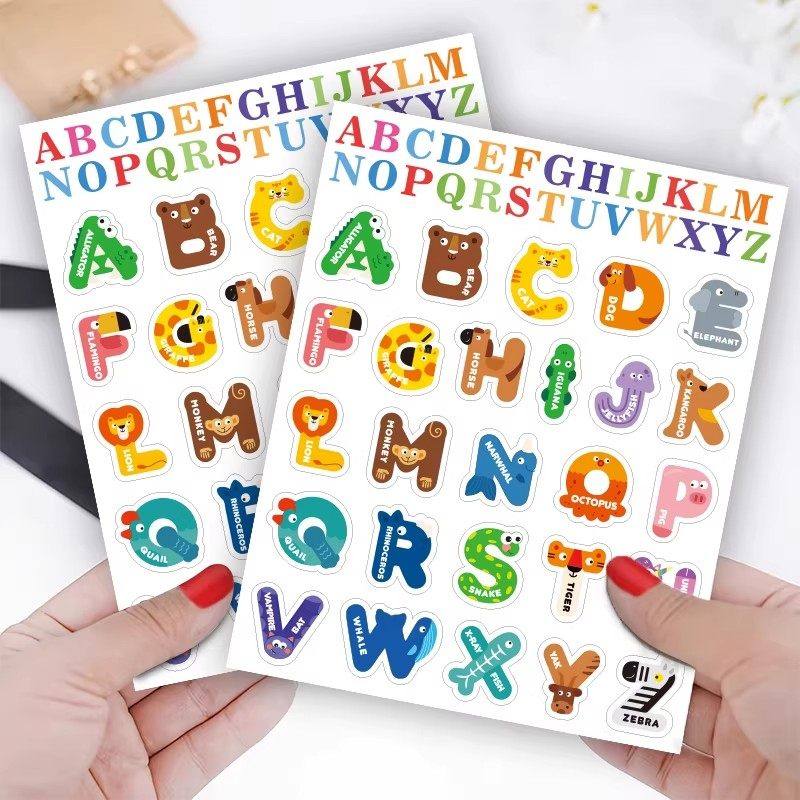 卡通动物字母表贴纸幼儿园儿童益智奖励贴学习外语趣味字母diy自粘装饰玩具墙面教室书房冰箱防水不干胶贴画,文具电教/文化用品/商务用品,贴纸/立体贴纸,淘宝优惠券,粉丝福利购,淘宝优惠卷