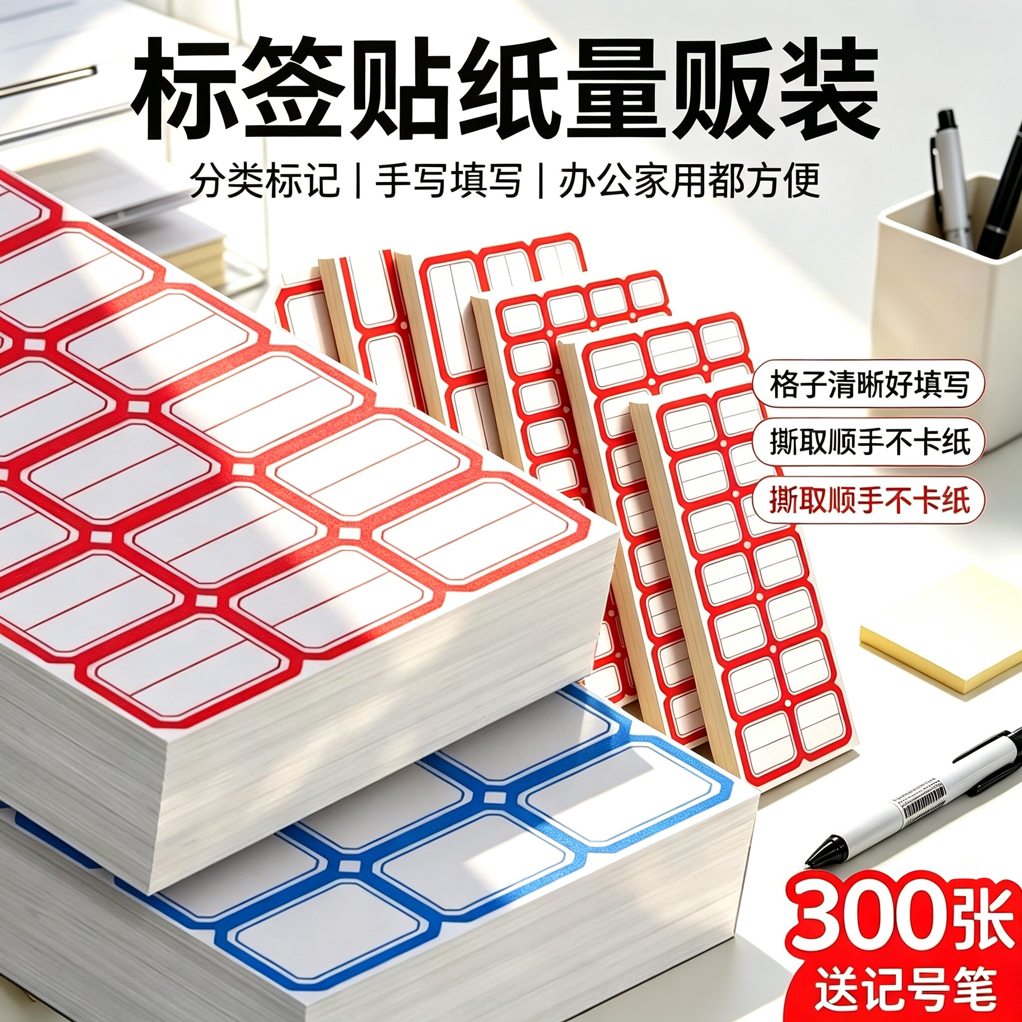 标签贴纸办公室用品仓库分类书本姓名贴手写填写超市广告标贴计价便利贴便签口取纸自粘防水不干胶