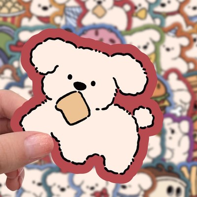 大图释美式复古小狗小动物贴纸