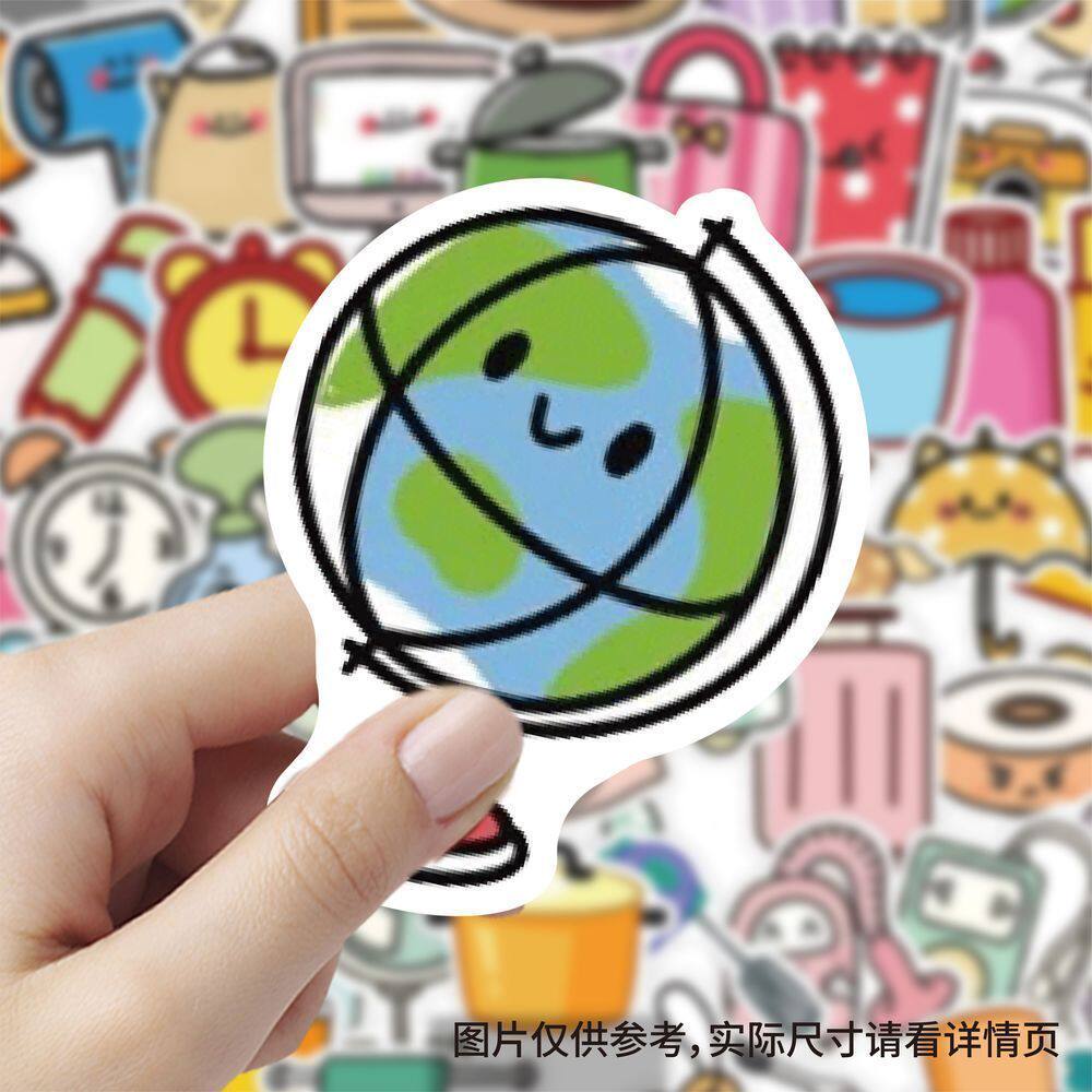 【大图释官方授权】120卡通简笔画贴纸创意涂鸦可爱手账本素材儿童diy装饰手机壳行李箱桌面标签立体防水贴画