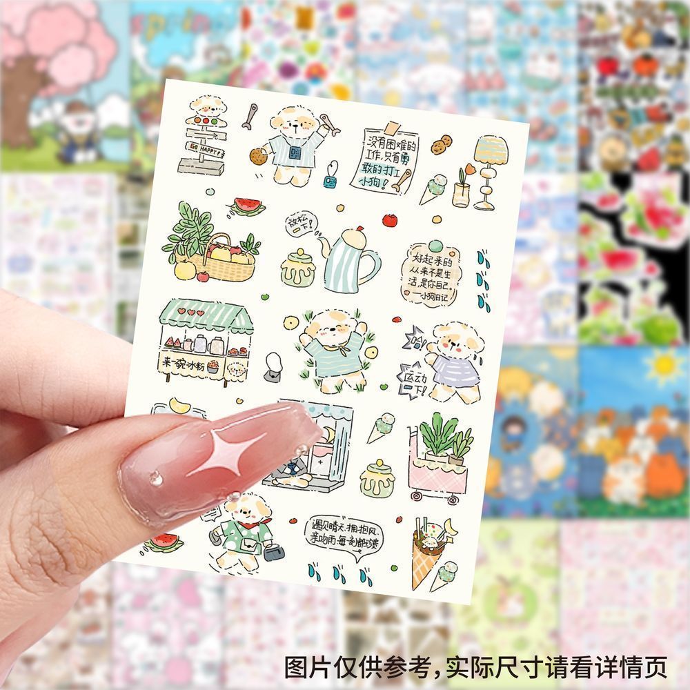 【大图释官方授权】126张手账插画素材可爱儿童女孩贴纸创意ins装饰手机行李箱diy手工自粘标签防水立体贴画