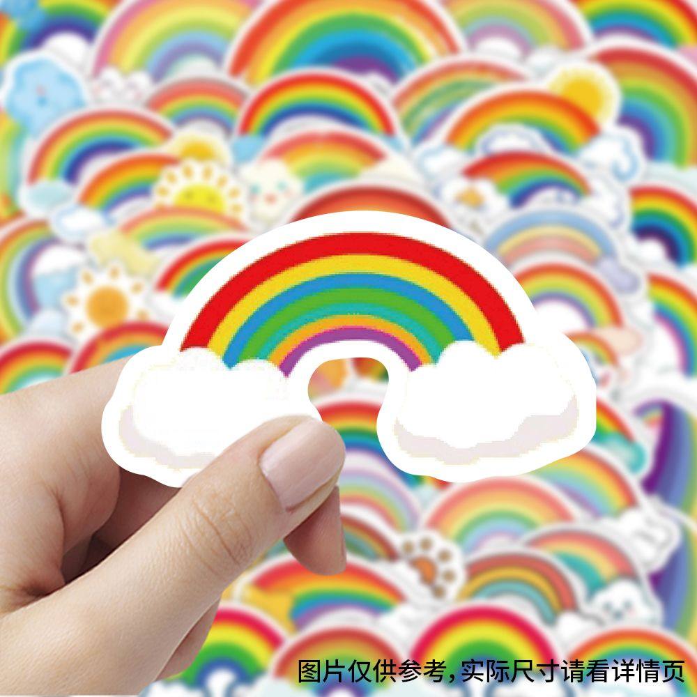 【大图释官方授权】120张彩虹云朵贴纸ins风幼儿园儿童可爱卡通装饰手账笔记本手机壳防水贴画diy不干胶墙贴