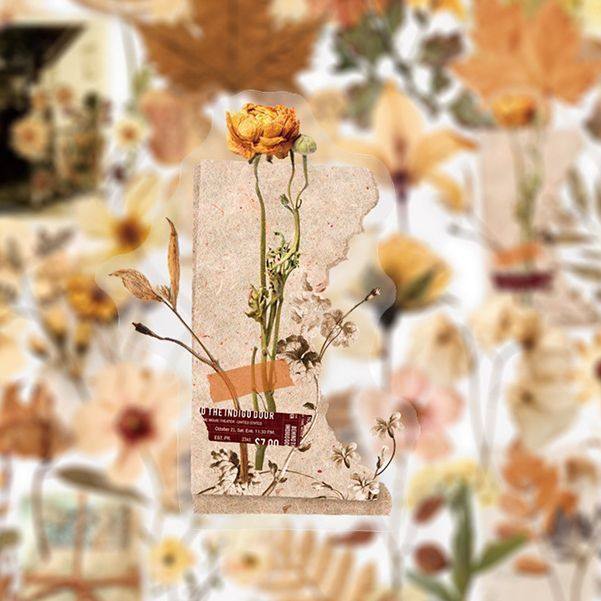 【大图释官方授权】100张复古干枯花朵树叶植物贴纸ins风氛围感素材小众手账装饰标签防水不干胶素材贴画文艺,文具电教/文化用品/商务用品,文创/手作/文化用品,淘宝优惠券,粉丝福利购,淘宝优惠卷