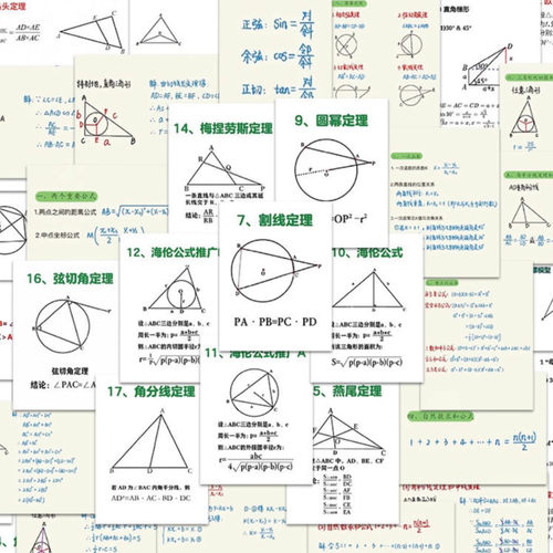 50张创意初中数学定理贴纸