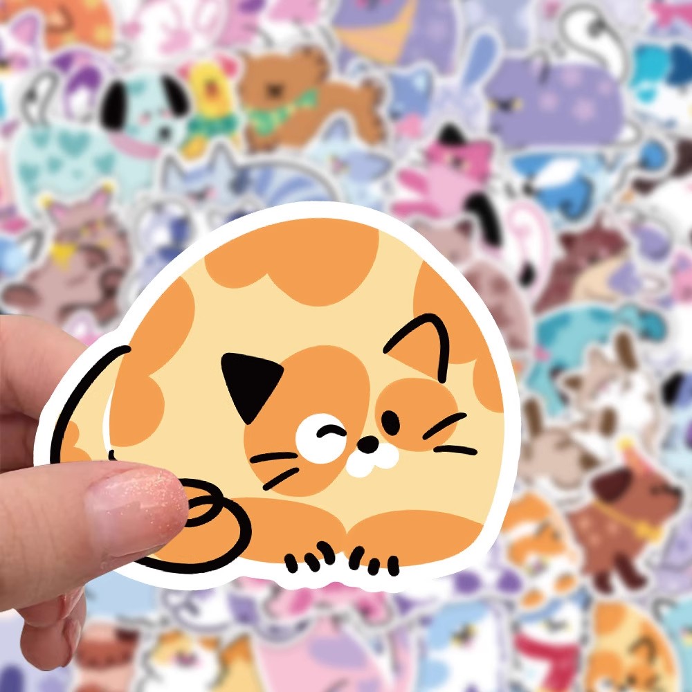 100张热岛艺术小动物涂鸦贴纸