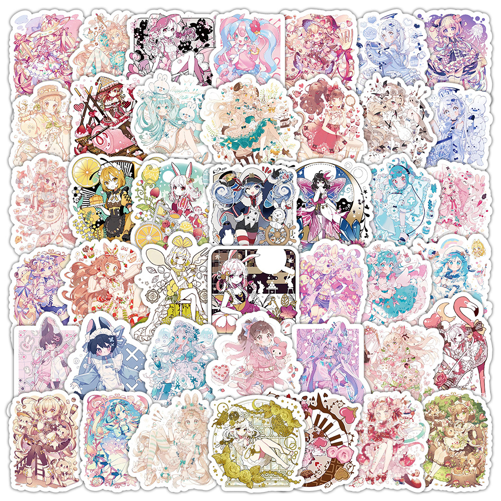 103张 新款卡通少女贴纸可爱俏皮手机壳水杯平板电脑桌面装饰贴画