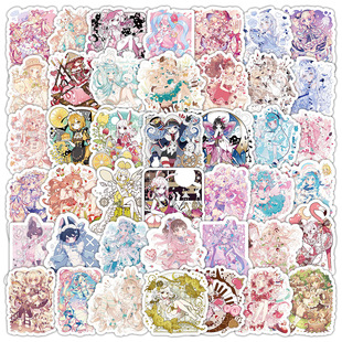 103张 新款卡通少女贴纸可爱俏皮手机壳水杯平板电脑桌面装饰贴画