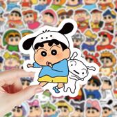 100张卡通蜡笔小新贴纸可爱ins风手机壳行李箱装 不重复 饰贴画