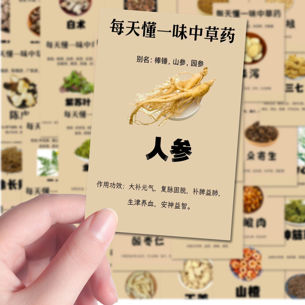 160张中草药图鉴防水贴纸