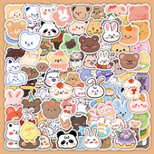 100张可爱卡通熊贴纸原创小熊小兔学生文具手机壳平板装 饰diy贴画