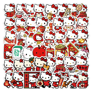 103贴Kt新年贴纸2026新春送福卡通可爱贴画DIY创意装饰手账标签贴