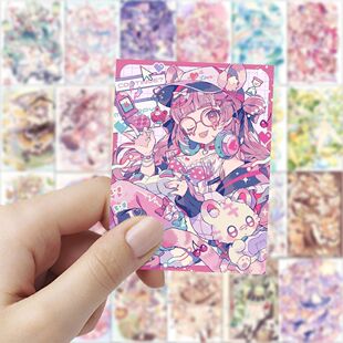 63张插画漫画贴纸二次元漫画装饰手机手账电脑行李箱防水手账贴画
