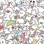 104张绵绵免贴纸卡通可爱装 饰笔记本手账行李箱水杯防水diy小贴画