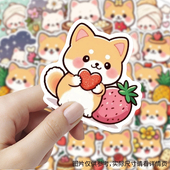 120张超萌柴犬贴纸可爱趣味ins风装 饰手账笔记本素材防水自粘贴画