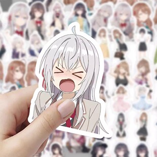 60张不时轻声以俄语遮羞的艾莉同学贴纸卡通动漫装饰手机壳标签贴