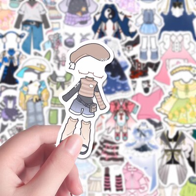 128张oc兔服板绘贴纸高清防水