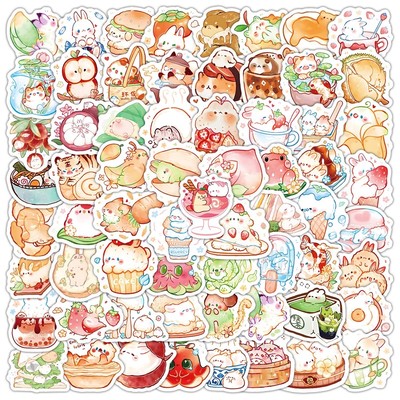 100张可爱动物食物版涂鸦贴纸